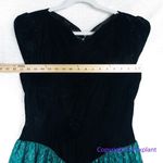 Gunne Sax Vintage 80s  Black Velvet Green‎ Lace Full Skirt Prom Gown Party Dress Photo 10