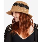 Steve Madden Boho 100% Paper Yarn Straw Crochet Summer Hat, OS Photo 1