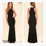 Lulus  Black Girl in The Mirror Beaded Collar Maxi Dress Photo 1