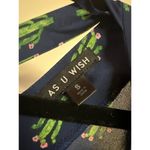 As You Wish Cactus Print Romper By As U Wish - Size S 100% Polyester Blue & Green Made In Ch Photo 3