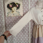 Mystree NWT  pastel purple punk grey cream colorblock fit and flair t-shirt dress 

size medium Photo 4