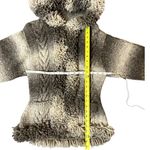 Vintage Bolivian Imports 100% Wool Chunky Cable Knit Sweater Hooded Fringe Small Gray Photo 4