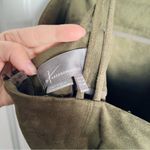 Anthropologie • Sueded Slip Midi Dress green faux suede strappy a-line Photo 3