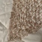 Forever 21 Beige Cream Tan Sequin Sweater-Knit Cami Crop Too Festival Fishnet Photo 7