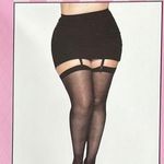 Leg Avenue  Sheer Black Stockings Size Queen NWT Photo 1