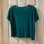 Love j Teal Lace Up Accent Short Sleeve Crop Top M Photo 7