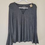 American Eagle  Soft & Sexy Black and White Striped Long Sleeve T-shirt N… Photo 0