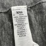 MNG by Mango Gray 100% Cotton Open Front Cardigan Sweater Pockets Womens Large Photo 4