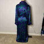 Victoria's Secret VTG Gold Label Green Purple Floral Satin Wrap Robe size M L Photo 8