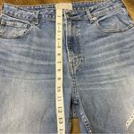 Everlane  Curvy Cheeky Jeans Womens 31 Blue High Rise Distressed Raw Hem Stretch Photo 2