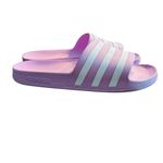Adidas Adilette Aqua Slides Women’s Size 11 Pink White Stripes Comfort Sandals Photo 2