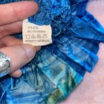 Y2K vintage blue and green popcorn bubble short sleeve shirt with ruffle hem OS Size undefined Photo 5