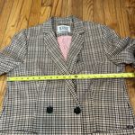 Scotch & Soda  Anthropologie Double-Breasted Brown Plaid Tailored Blazer‎ Large Photo 14