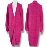 Anthropologie Pilcro Classic Longline Cardigan in Bright Pink Medium Duster Midi Photo 4