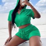 Green Lounge Two Piece Set Photo 0