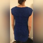 ZARA KNIT Blue Chunky Alpaca Wool Blend Sleeveless Sweater Dress Tunic Small Photo 3