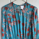 MISA Los Angeles  NWOT Camila Talitha Paisley Mini Dress Long Sleeve Blue Size S Photo 3