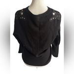 Antonio Melani  Cardigan Women’s Sweater Small Black Long Sleeve Lace Wool Nylon Photo 1