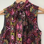 Trina Turk  Silk Blend Multicolored Floral
Sleeveless Top with Scarf Tie Size S Photo 3