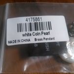 Freshwater Coin Pearl And Simulated Diamond Silvertone Pendant Necklace Photo 10