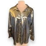 Vintage Venezia Jeans Top Gold Metallic Button Photo 1