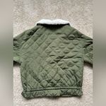 Elodie  Olive Green Quilted Jacket with Sherpa Collar size M Photo 4