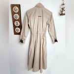 Vintage 90s Cotton Shirt Dress Tan Size 6 Photo 6