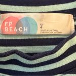 FP Beach Free People Beach On The Line Ponte Mini Dress Large Navy Mint Striped Casual Photo 7