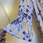 J.Jill  butter yellow blouse with purple flowers. Photo 4