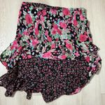 Womens Floral Ruffle Asymmetrical Hem Midi Skirt Fairycore Whimsigoth Size L Photo 1