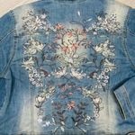denim Blue identity floral embroidered PXL long sleeve Jean jacket XL Photo 4