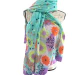 Bundle of Two Scarves: Animal Print and Floral Purple Photo 1