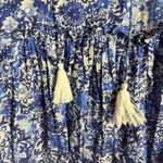 Cara Cara Kavita Blue Floral Print Tassel Shift Mini Dress Size Small Photo 10