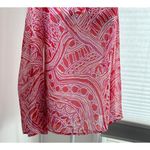 Trina Turk Pink Purple Small Silk Blend Resortwear Flowy Blouse Boho Coastal Photo 2