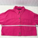 ZARA  CROPPED‎ COTTON Pink Jacket /Over shirt
 Size M Photo 8