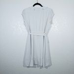Aritzia Sunday Best Pale Gray New Ruffle Wrap Mini Dress Size 6 Photo 6