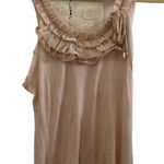 Forla Paris sleeveless mesh embroidered ruffled top blush and white size small Photo 0