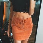 Forever 21 Burnt Orange Lace Up Skirt  Photo 0