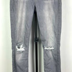 7 For All Mankind  Gray Gwenevere Distressed‎ Skinny Leg Ankle Jeans Photo 0