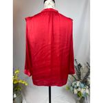 Zadig & Voltaire Tygg Satin Button Front Blouse Red M Photo 10