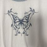Cider Y2k  Butterfly Stitch Baby Crop Whimsy Fairy School Girl Grunge Tee XL Photo 3