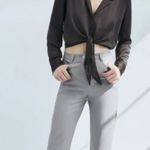 Aritzia  Wilfred Black Silky Front Tie Button Up Long Sleeve Blouse Top Photo 5