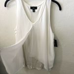 I.N. San Francisco NWT New Flowy Tank Top Blouse White Large Photo 1