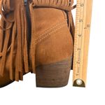 Taos Fringe Ankle Boots Womens 8 8.5 Brown Suede‎ Leather Western BOHO Festival Photo 13