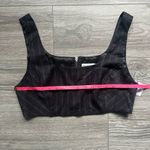 Avec Les Filles NEW  Black Purple Pinstripe Sleeveless Summer Crop Top Size L Photo 6