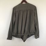 Silence + Noise Tencel Army Green Draped Jacket Photo 4