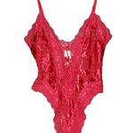 Victoria's Secret Vintage gold label red velvet flower teddy small Photo 0