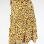 Alelly Mustard FloralHigh Waist Ruffle Mini Skirt Size Medium Photo 2