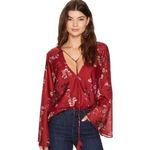 The Jetset Diaries  Autumn Surplice Top Size Small Floral Print Bell Sleeve New Photo 5