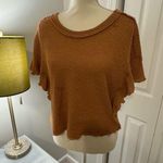 Love Riche Rust Flutter Sleeve Crop Top - Size Small Photo 0